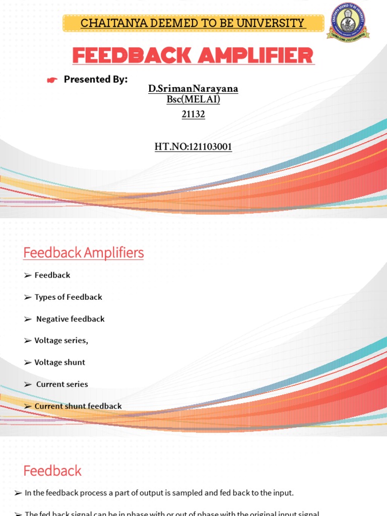 Feedback Amplifier PDF Amplifier Feedback