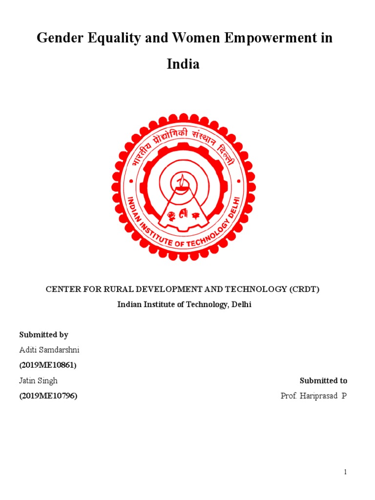 Gender Equality and Women's Empowerment in India | PDF | Domestic ...