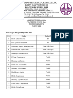 Absensi Pengisi Acara Pembukaan