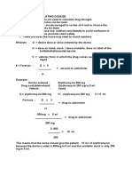 Calculating Dosage