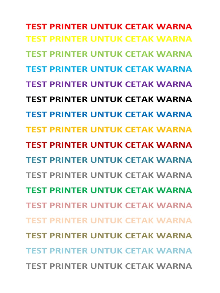 Test Printer Cetak Warna | PDF