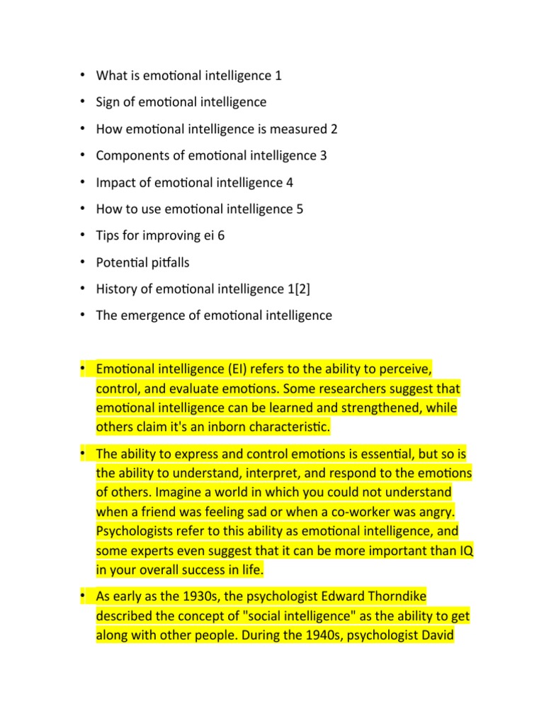 What Is Emotional Intelligence Pdf Emotional Intelligence Emotions