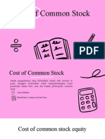 Cost of Common Stock