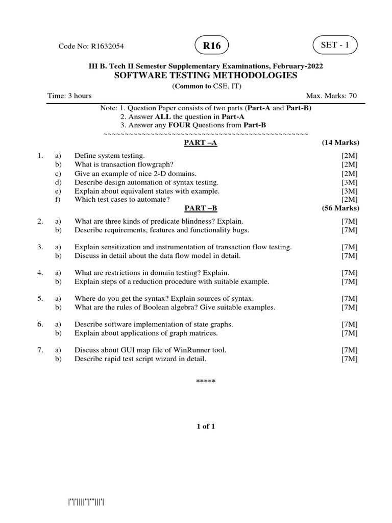 Software Testing Methodologies Feb 2022 PDF Software Testing Software