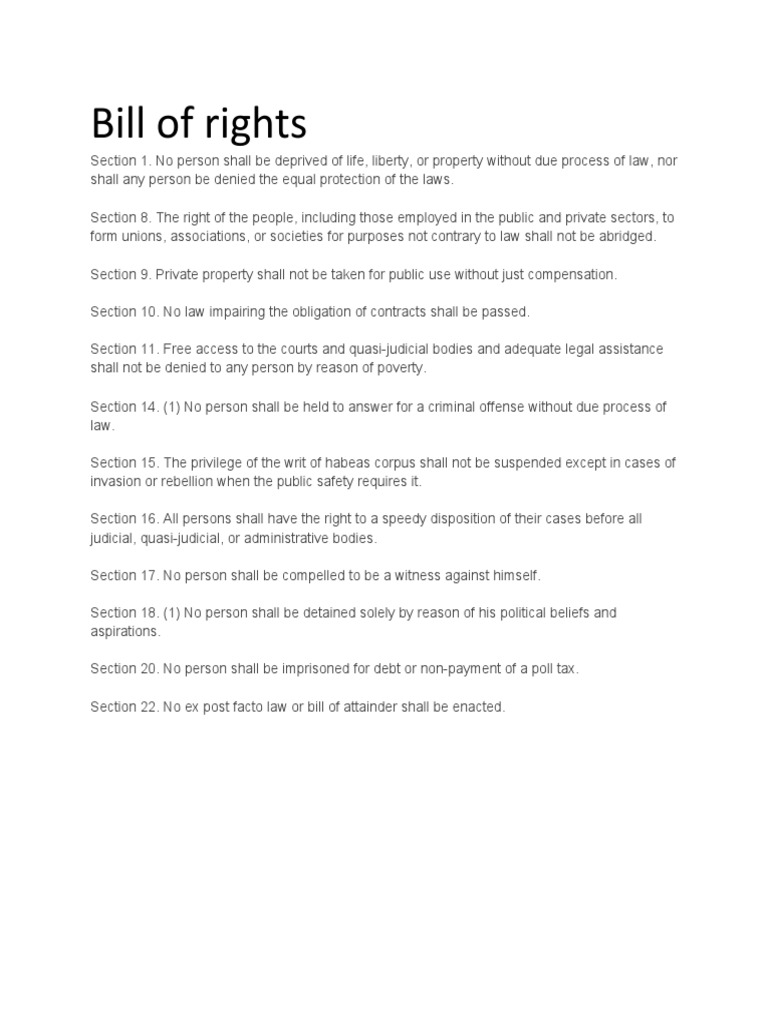 BILL OF RIGHT MEANING DEFINITION visual data 4