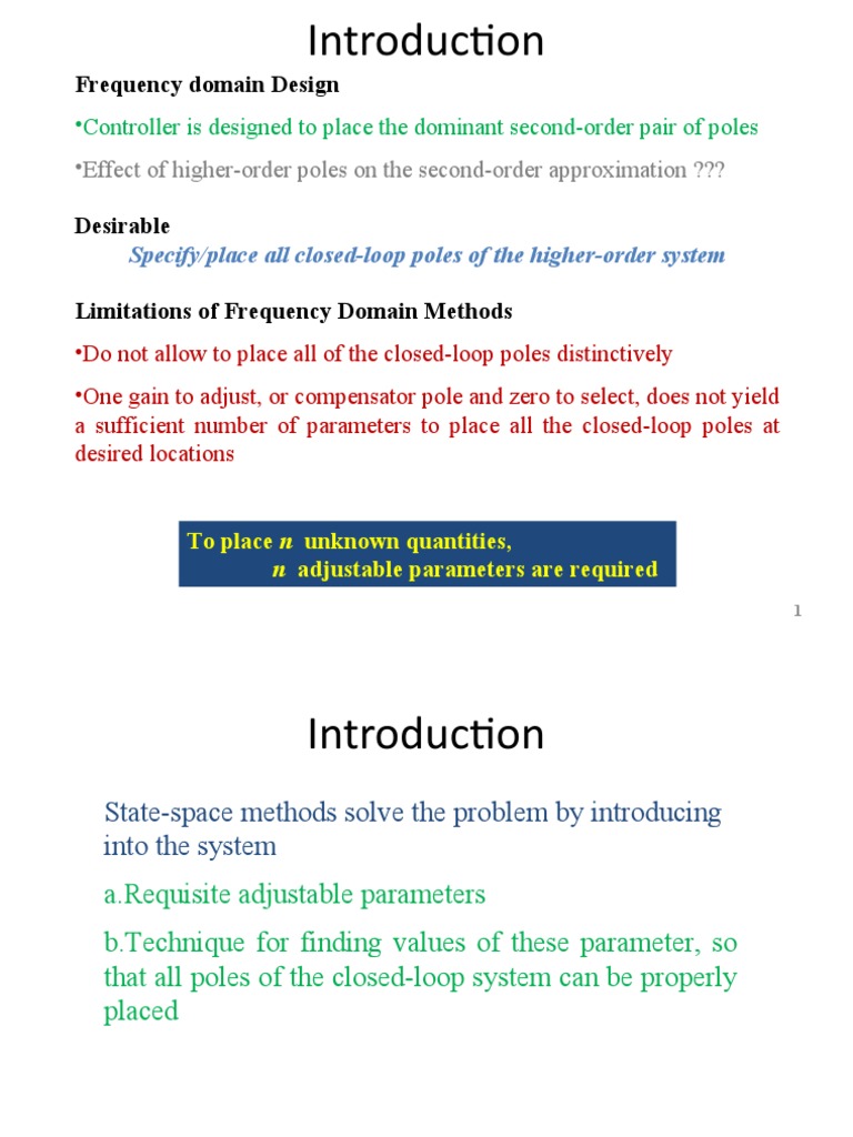 Lecture 38 39 pole placement pdf control theory control engineering