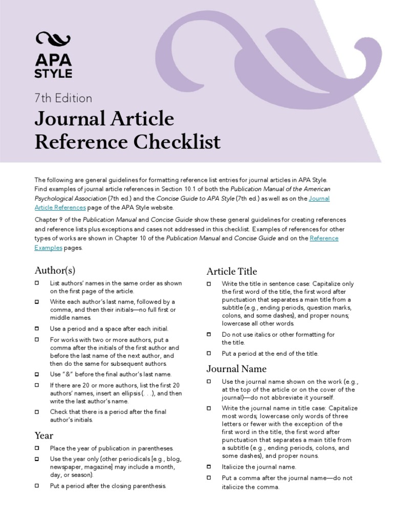 Journal Article Reference Example