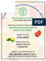 Chemistry Practical Project Report Estimation of Acid Content in Lemon and Tomato