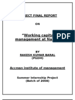 17275993 Summer Training Report on Working Capital Mangement
