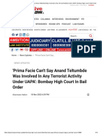 'Prima Facie Can't Say Anand Teltumbde Was Involved in Any Terrorist Activity Under UAPA' - Bombay High Court in Bail Order
