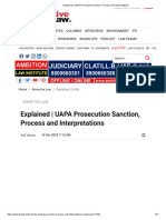 Explained - UAPA Prosecution Sanction, Process and Interpretations