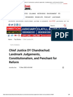 Chief Justice DY Chandrachud - Landmark Judgements, Constitutionalism, and Penchant For Reform