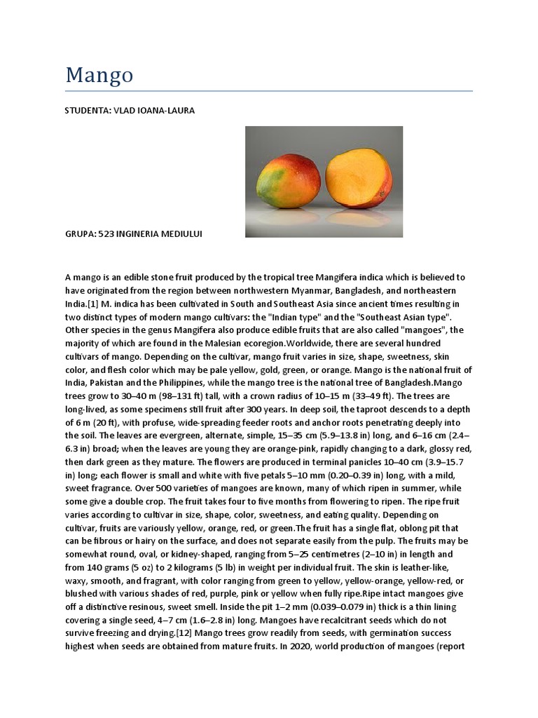 Mango Botany Pdf – General introduction: Mangoes – MQIO