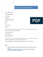 Application Form For Ebook Typing 2022