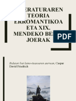 Literaturaren Teoria Erromantikoa Eta XIX Mendeko Beste Joerak