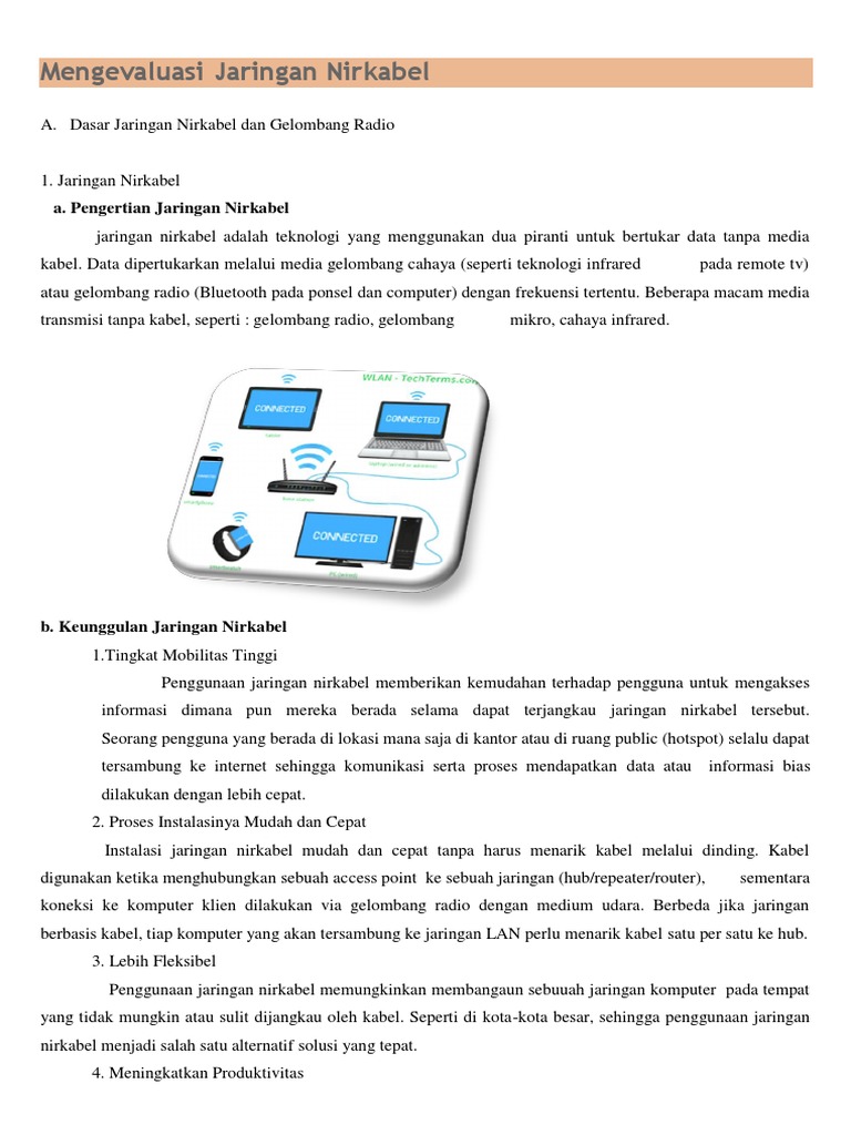 Evaluasi Jaringan Nirkabel dan Teknologinya | PDF | Teknologi & Rekayasa