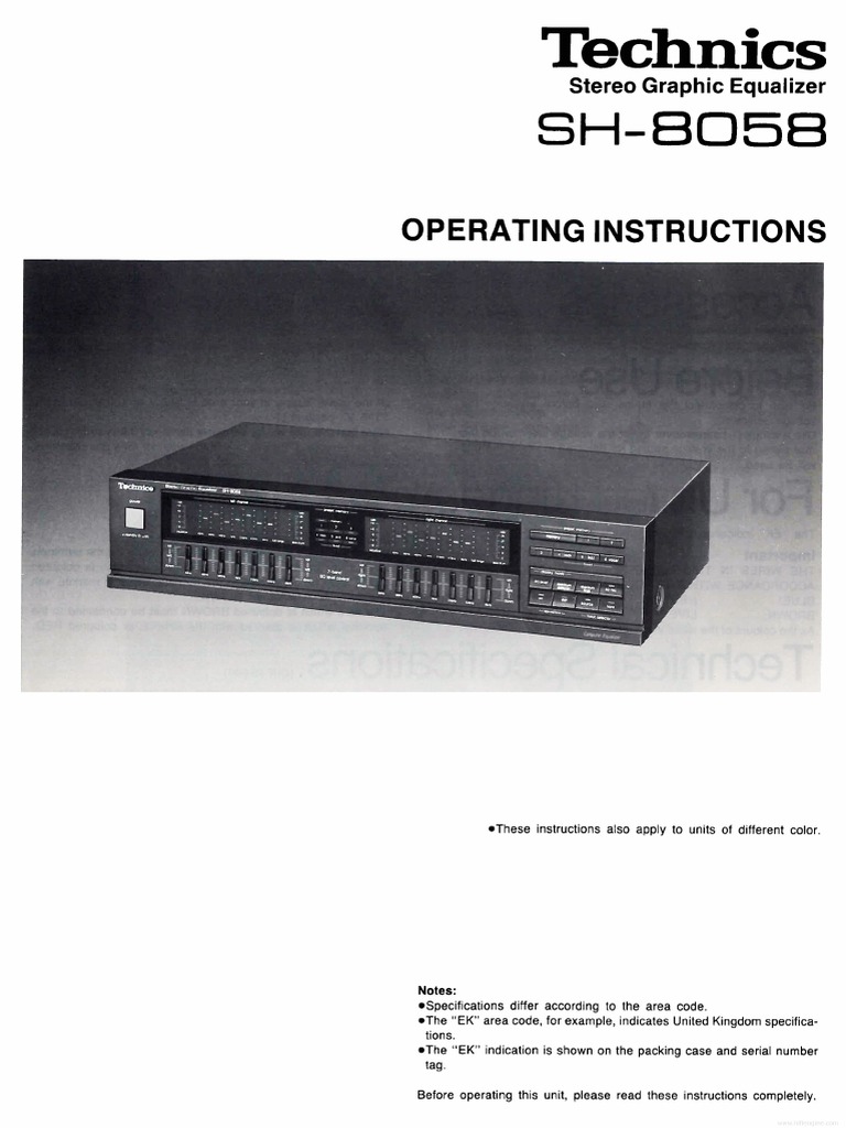 Technics SH 8058 | PDF