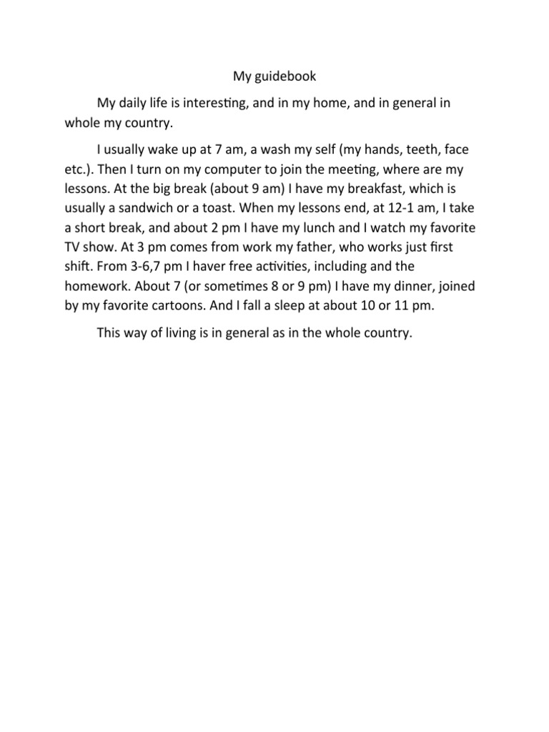 My Guidebook | PDF | Cooking, Food & Wine | Foreign Language Studies