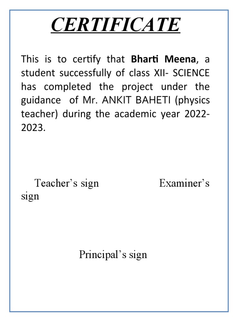 Project On Interference Of Light PDF