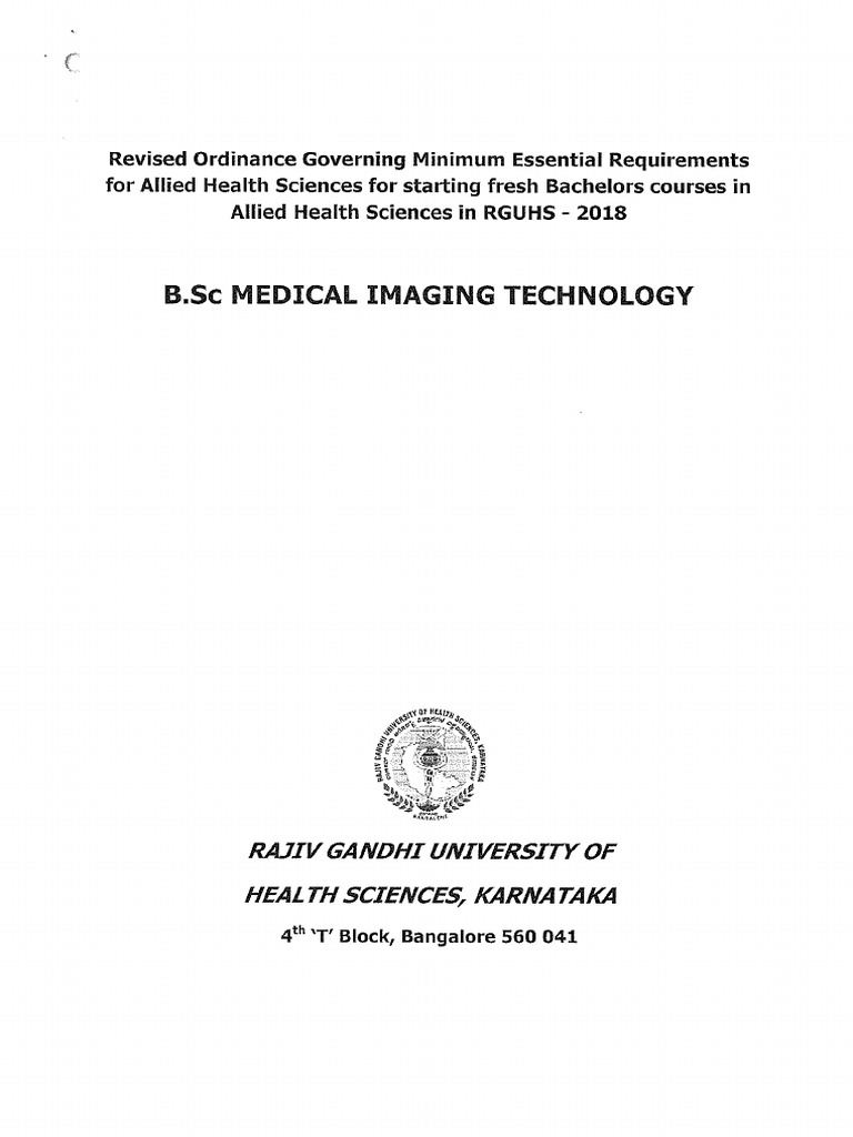B SC Medical Imaging Technology PDF