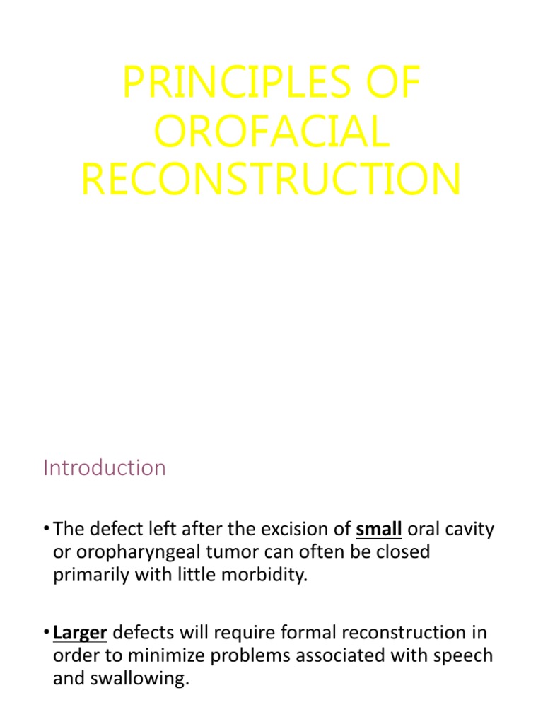 Orofacial Reconstruction Techniques Guide | PDF | Skin | Neck