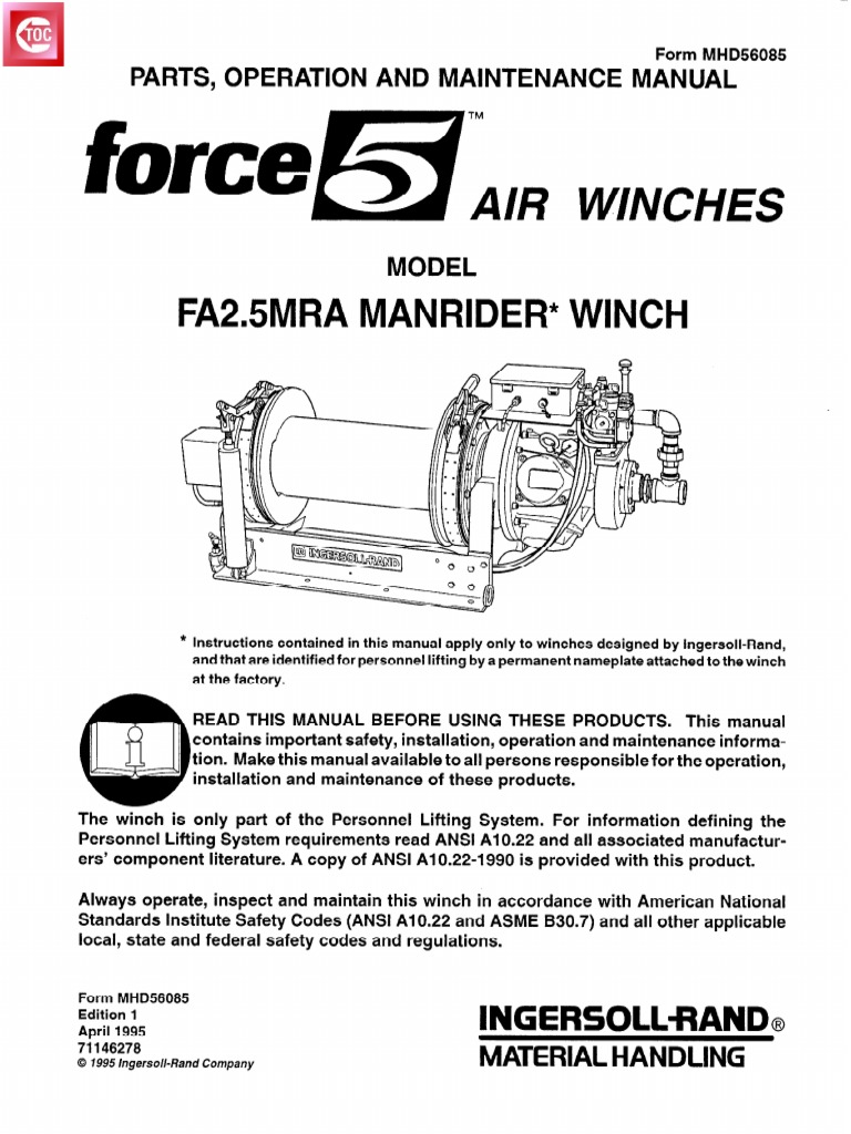 Air Winches Ingersoll Rand PDF Rope Wire