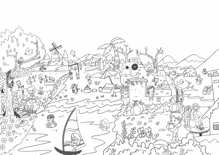 wimmelbild-ausmalbild_a4 | PDF