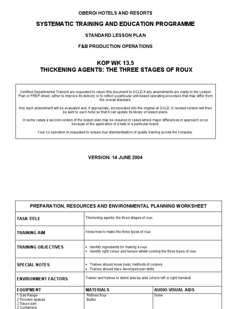 KOP WK 13.5 Thickening AgentsThe Three Stages of Roux PDF