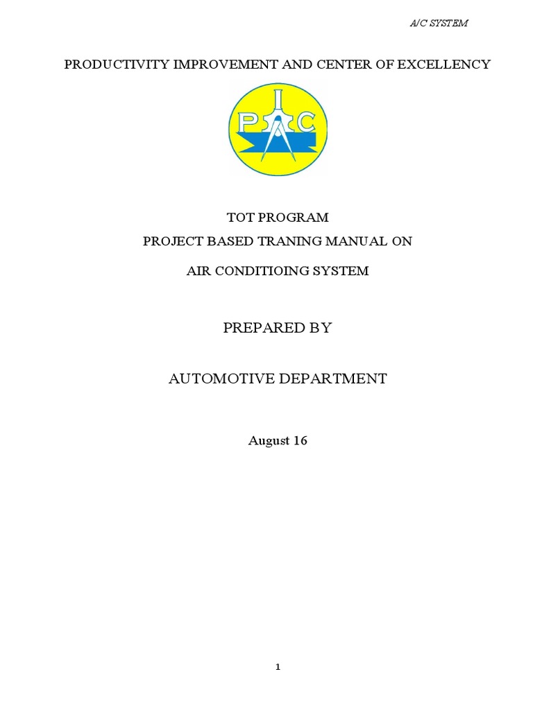 AC System PDF Air Conditioning Mechanical Engineering