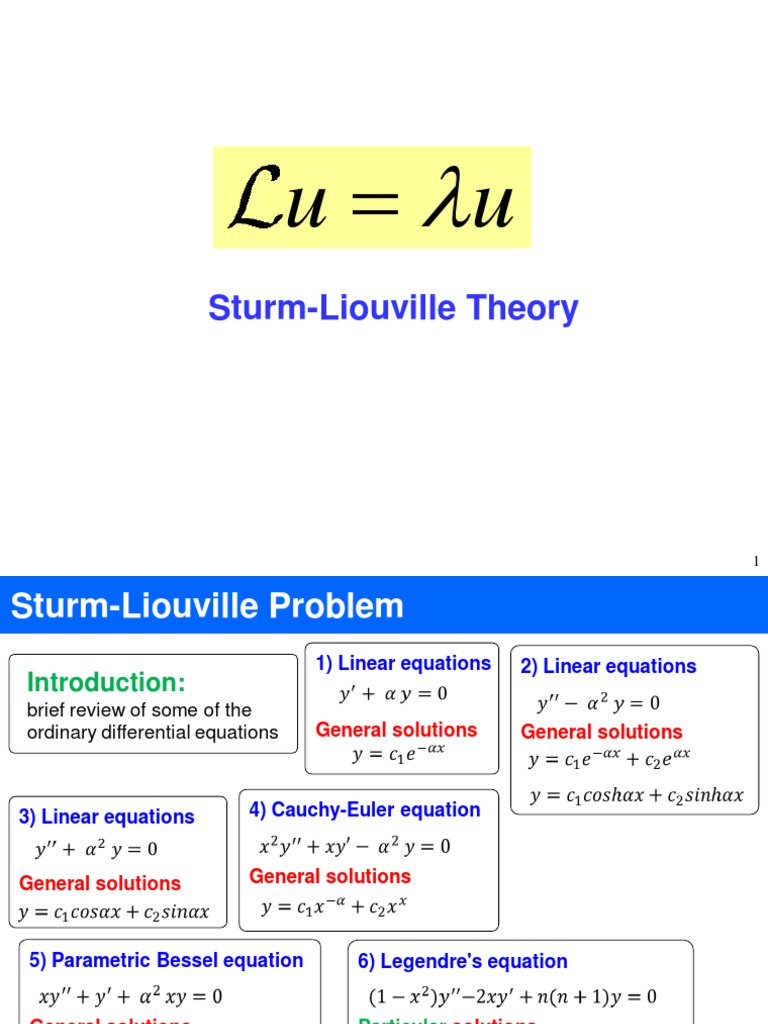 Sturm Liouville Theory PDF