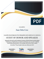 Certificate of Recognition For Guest of Honor and Speaker Template 4