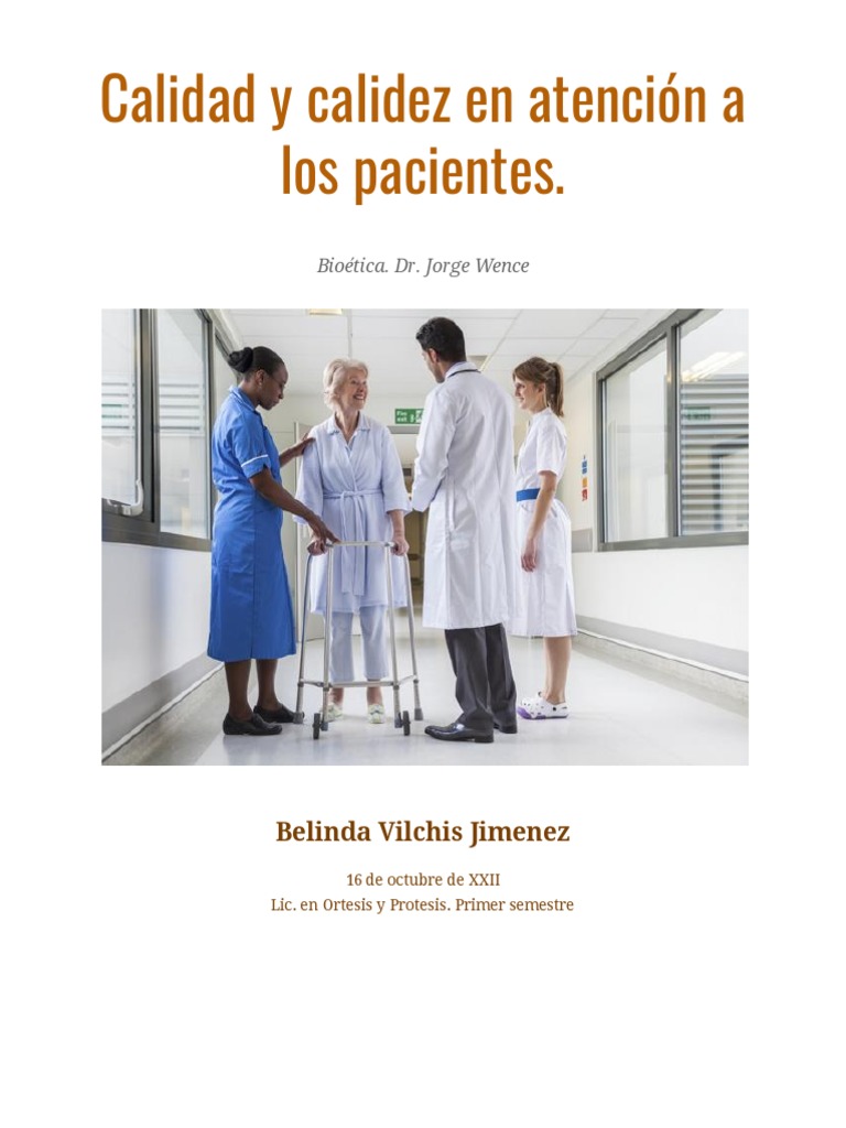 Calidad y Calidez. Vilchis | PDF | Cuidado de la salud | Ciencias de la ...