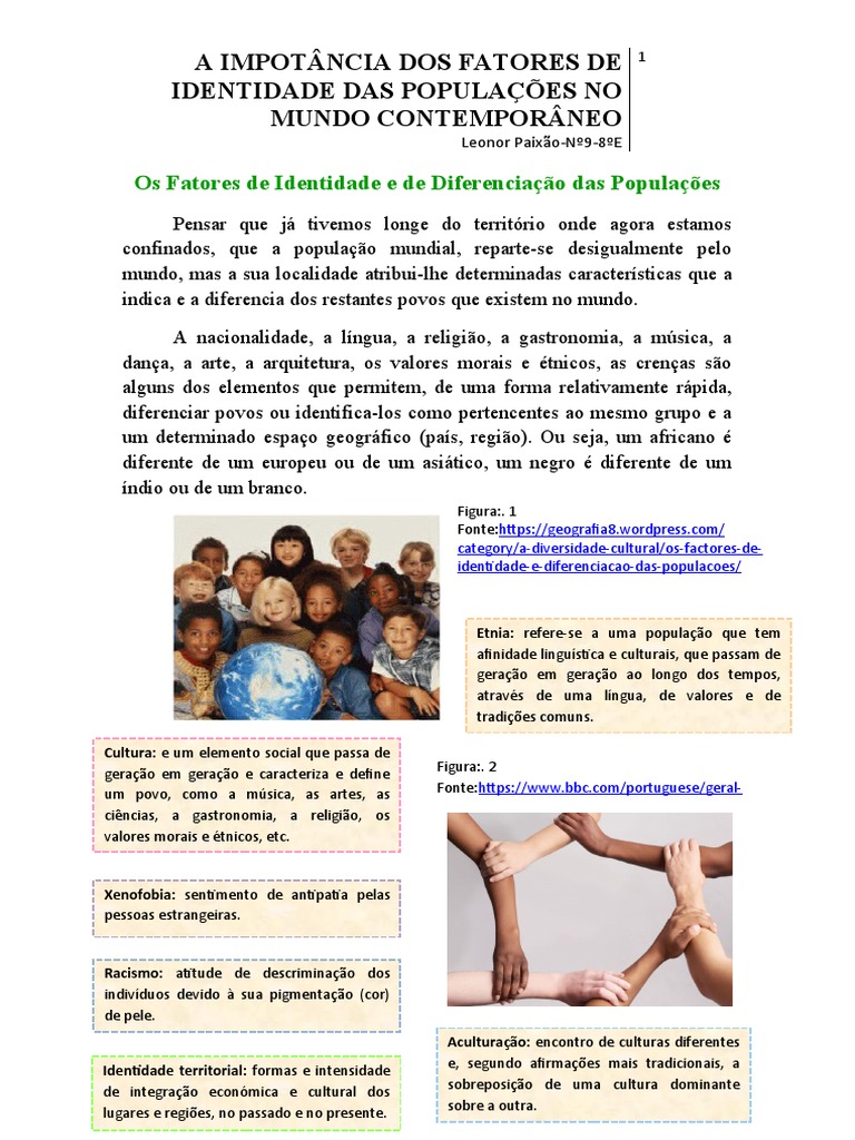 Fatores de Identidade Cultural e Étnica | PDF | Grupos étnicos | Povos ...
