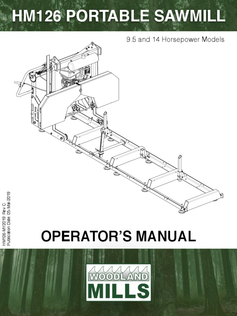 HM126 Portable Sawmill Operator's Manual | PDF | Screw | Nut (Hardware)