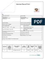 Interview Record Form Template