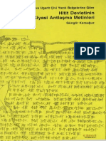 Boğazköy Ve Ugarit Çivi Yazılı Belgelerine Göre Hitit Devletinin Siyasi Antlaşma Metinleri - Güngör Karauğuz