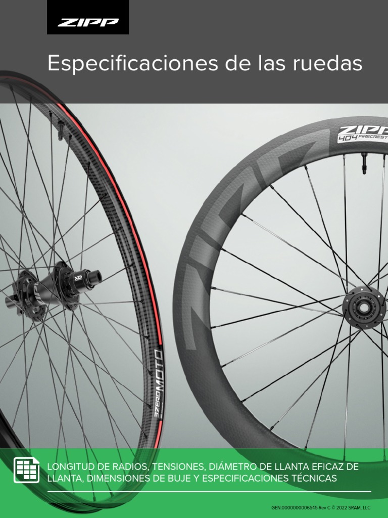 Zipp Especificaciones de Las Ruedas | PDF | Neumático | Vehículos ...
