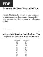 Module 18 One Way Anova