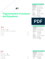 Assignment #7:: Trigonomentric Functions and Equations