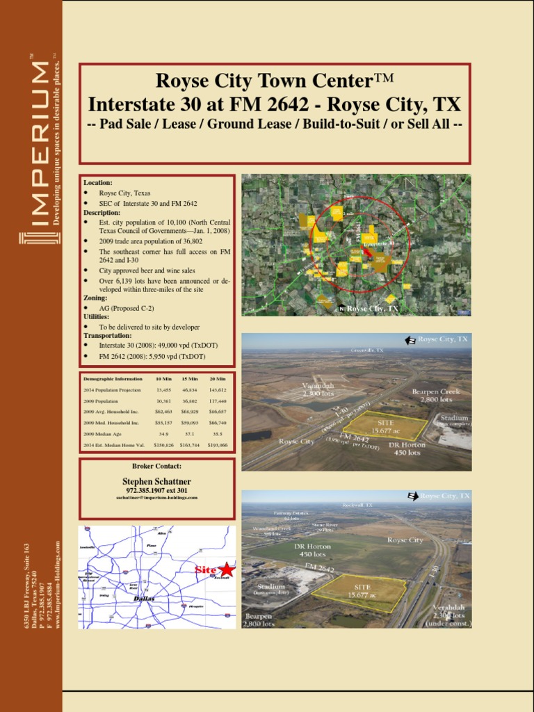 Royse City Town Center (Imperium Holdings) PDF Real Estate Broker