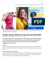 Guide: Allt Du Behöver Veta Om sim-EM 2022 - SVT Sport