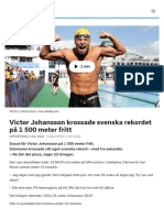 Victor Johansson Krossade Svenska Rekordet På 1 500 Meter Fritt - SVT Sport