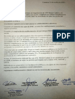 La Carta Presentada Al Ministro Sileoni Fue Firmada Por La Cosejera Escolar Fernanda Lago y Los Representantes de 3 Gremios