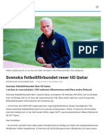 Svenska Fotbollförbundet Reser Till Qatar - SVT Sport
