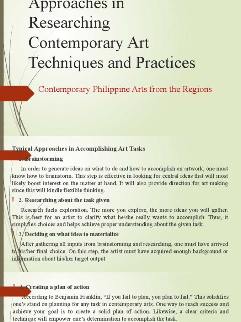 Researching Contemporary Art Techniques | PDF | Art | Science & Mathematics