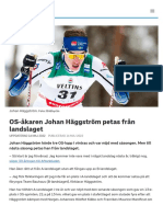 OS-åkaren Johan Häggström Petas Från Landslaget - SVT Sport