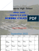 Calendar of Events 2022-2023 Updated 9.14.22