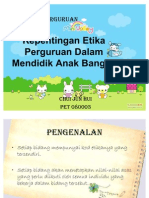 Kepentingan Etika Perguruan Dalam Mendidik Anak Bangsa