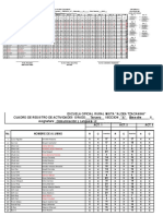 Cuadro de Registro I Bimestre 2022