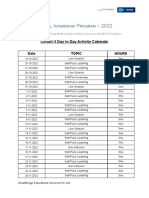 Virtual Internship Program Activity Calendar